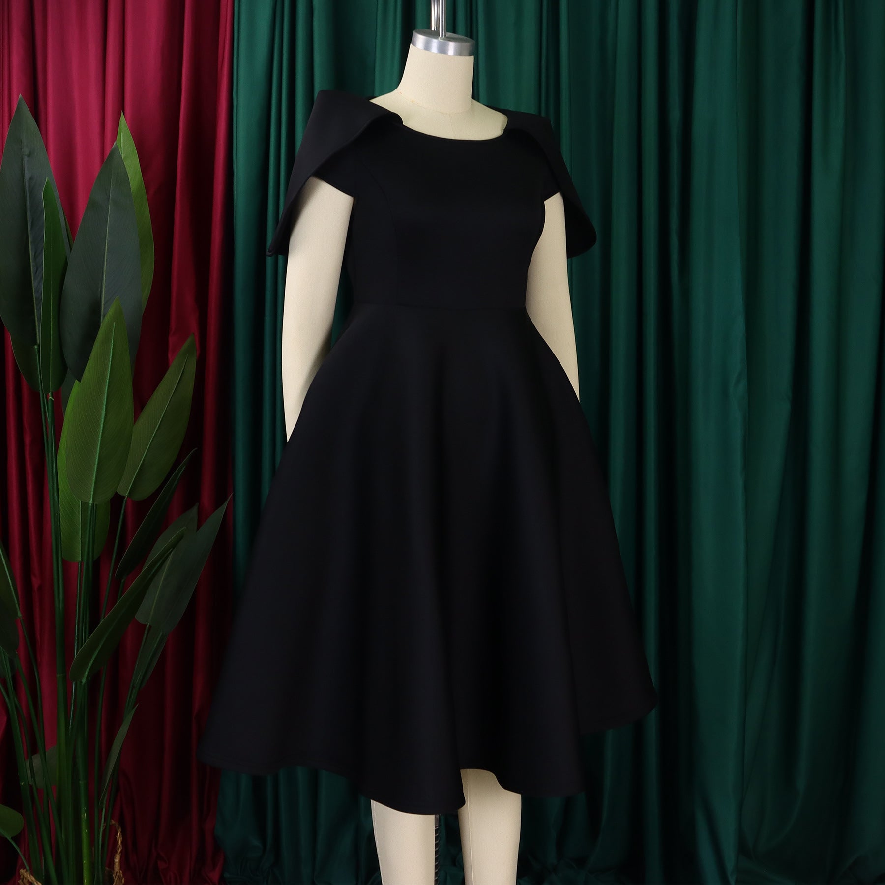 Women Short Sleeve Cape Dress 7