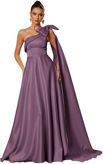 Women One-Shoulder Satin Formal Evening Dress（Processing time need 3-6 days） 37