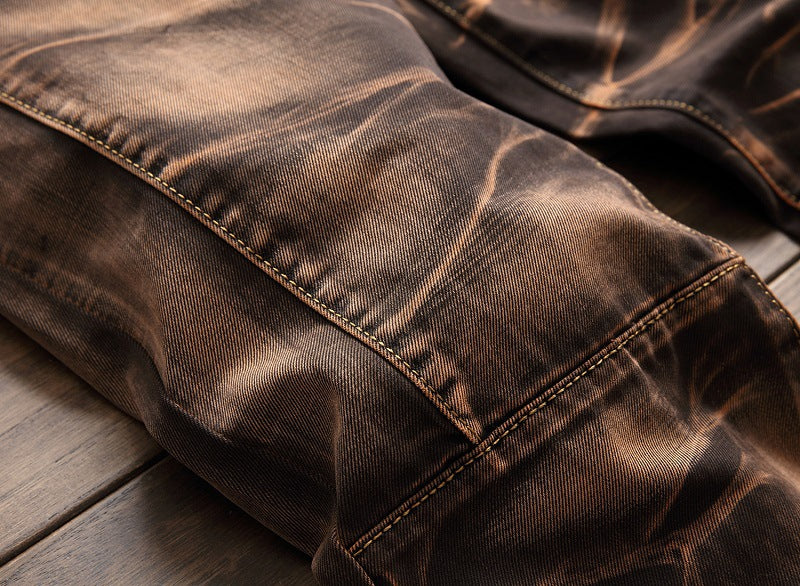 Men Vintage Denim Straight Trousers 21