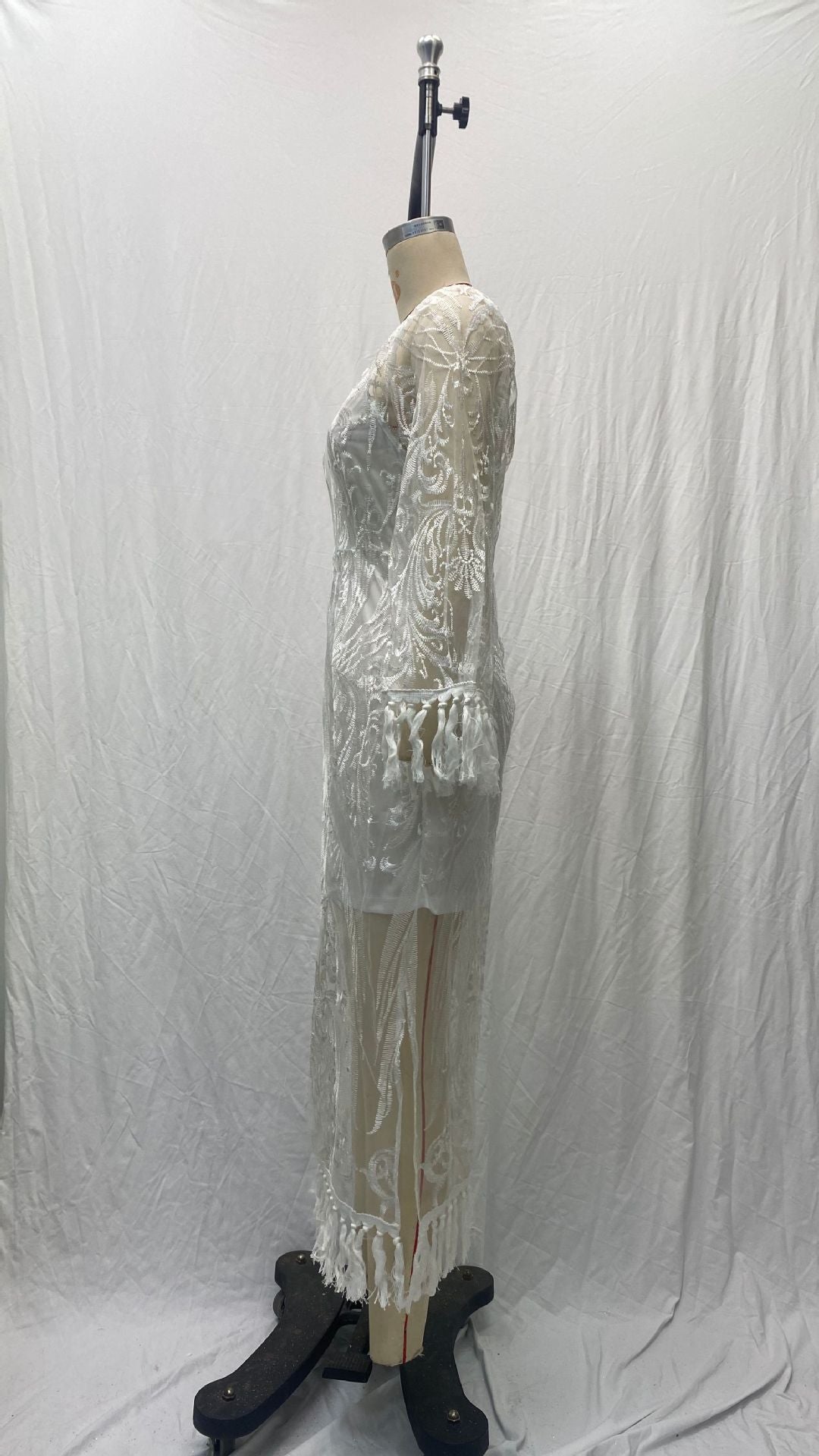 Women Tassel Lace Embroidered Dress 7