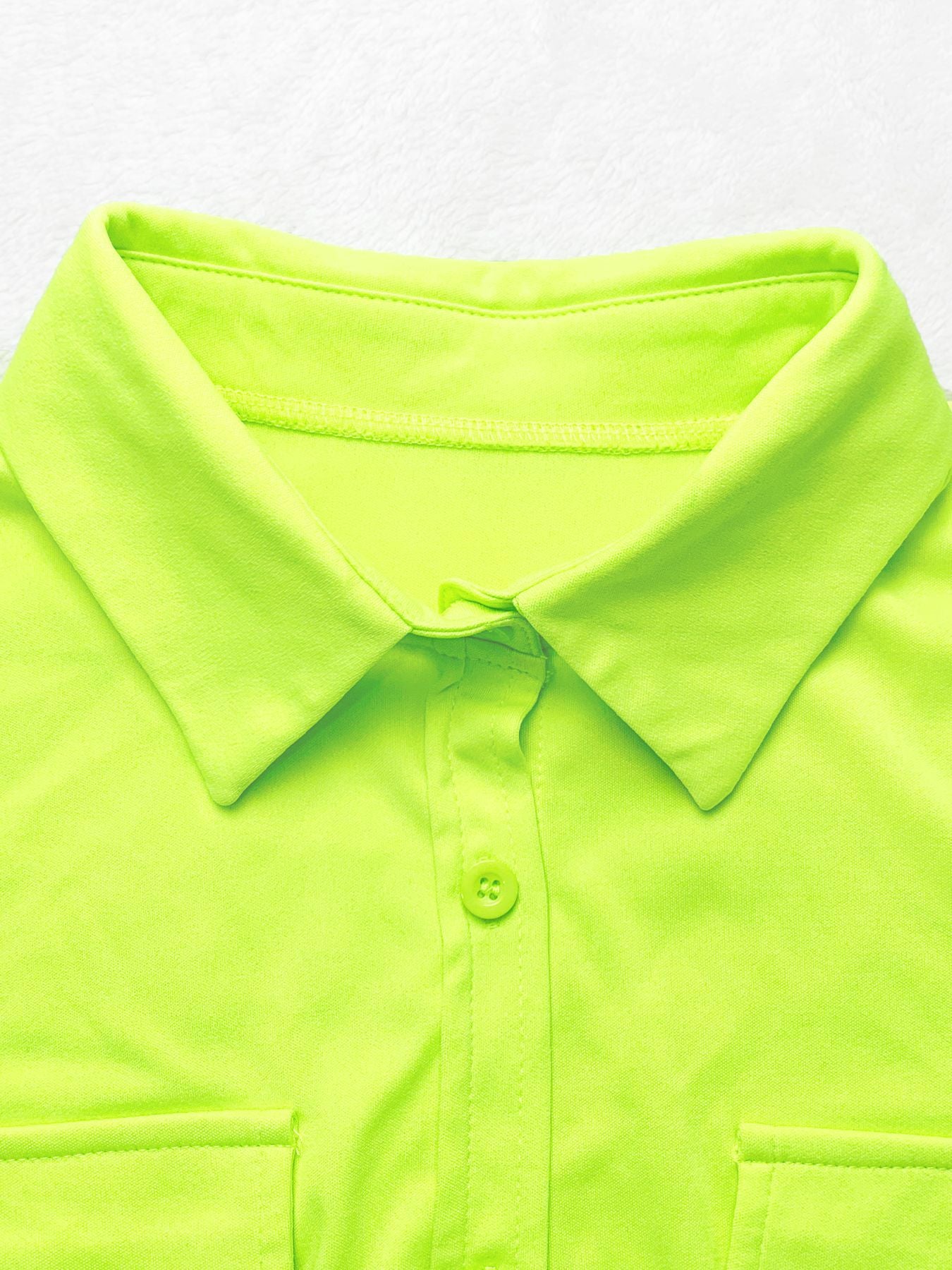 Women's Summer Fashion Turndown Collar Short Sleeve High Waisted Wide Leg Two Piece Pants Set 15