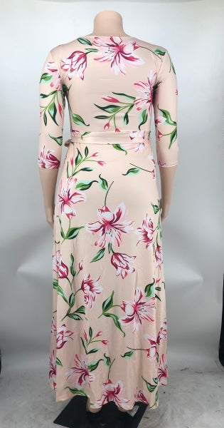 Plus Size Women Casual Print Maxi Dress 19
