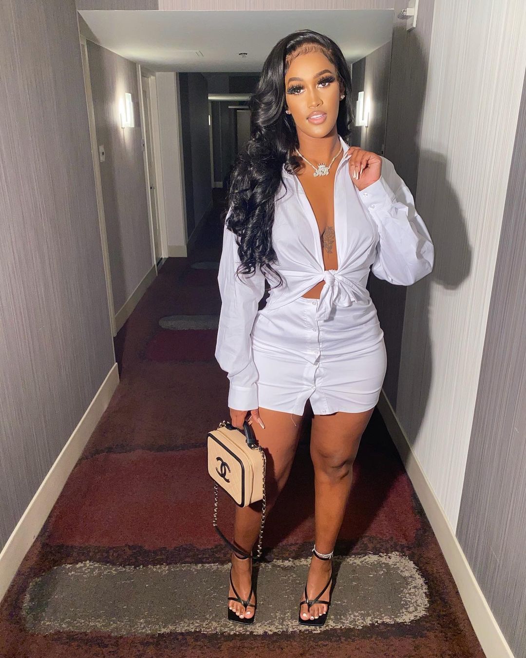 Women Casual Solid Shirt and Skirt Two-Piece Set 10