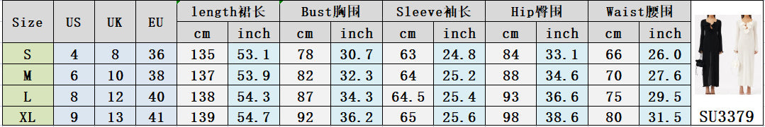 Women Flower Decoration V-Neck Long Sleeve Solid Color Slit Long Dress 11