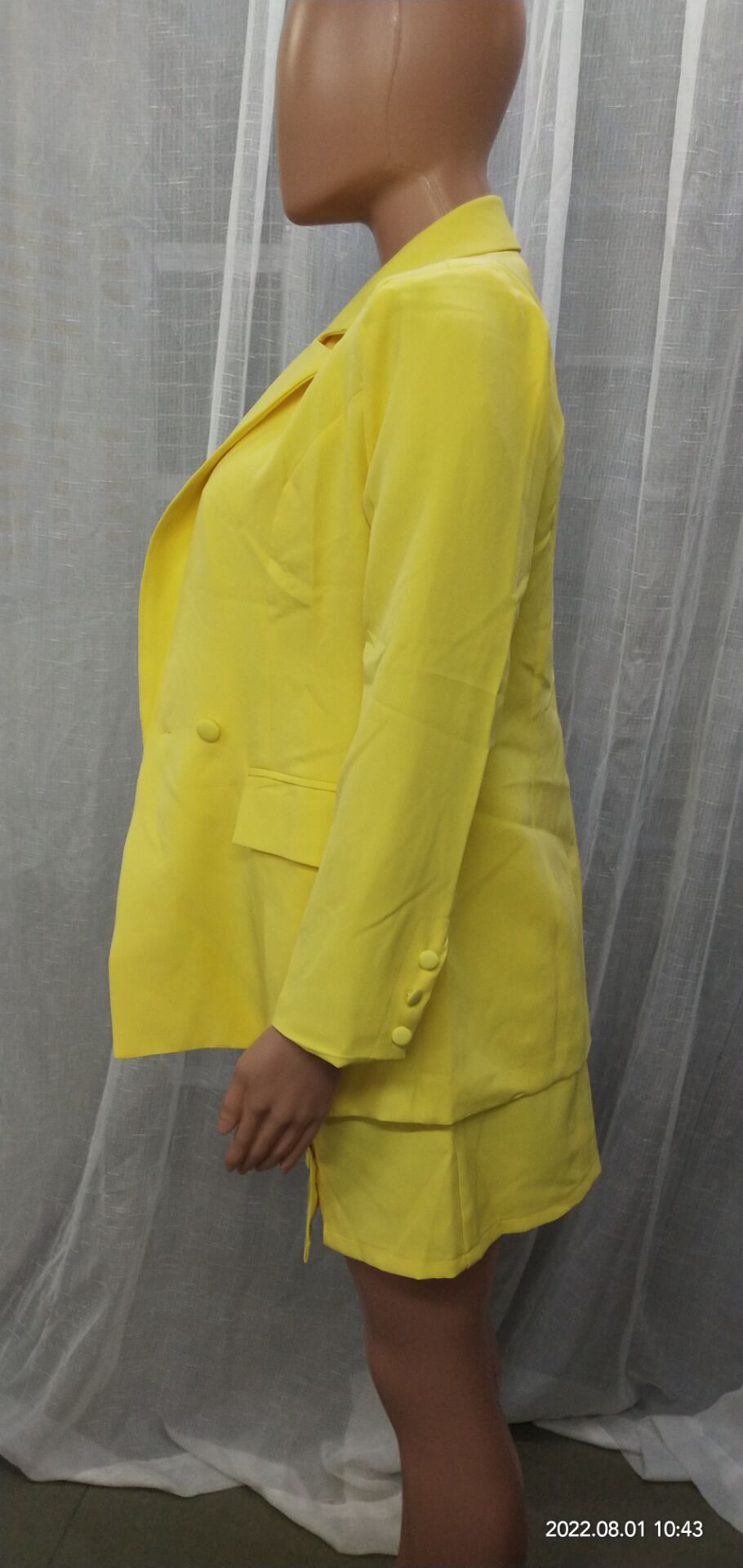 Solid Color Suit Blazer Coat Skirt Two Piece 33