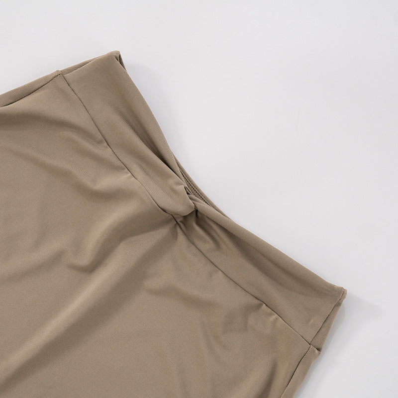 Women Stand Collar Contrast Patchwork Long Sleeve Finger Zipper Top Knot Shorts Two-Piece Set 30