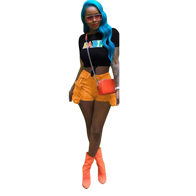 Women's Pocket Denim Shorts Casual Summer Style 32