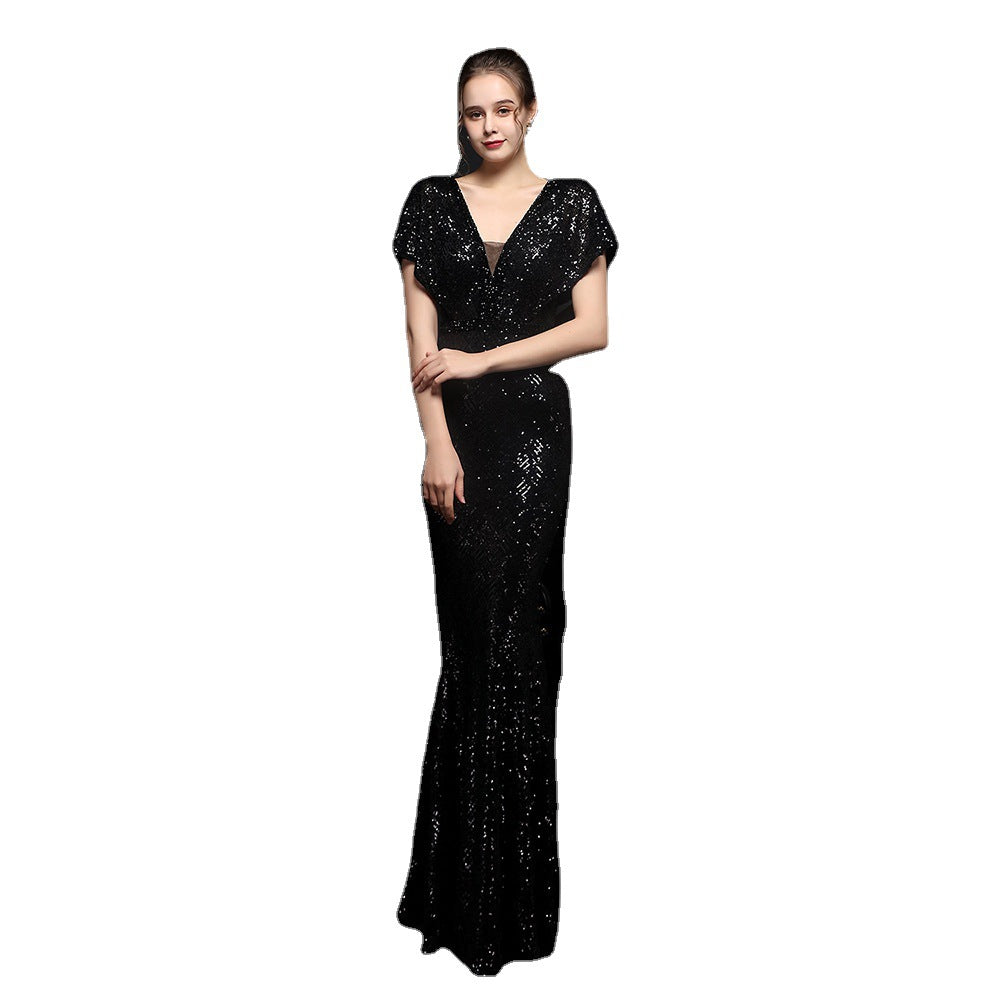 Plus Size Beauty Long Sequins Costume Formal Party Evening Dress 11