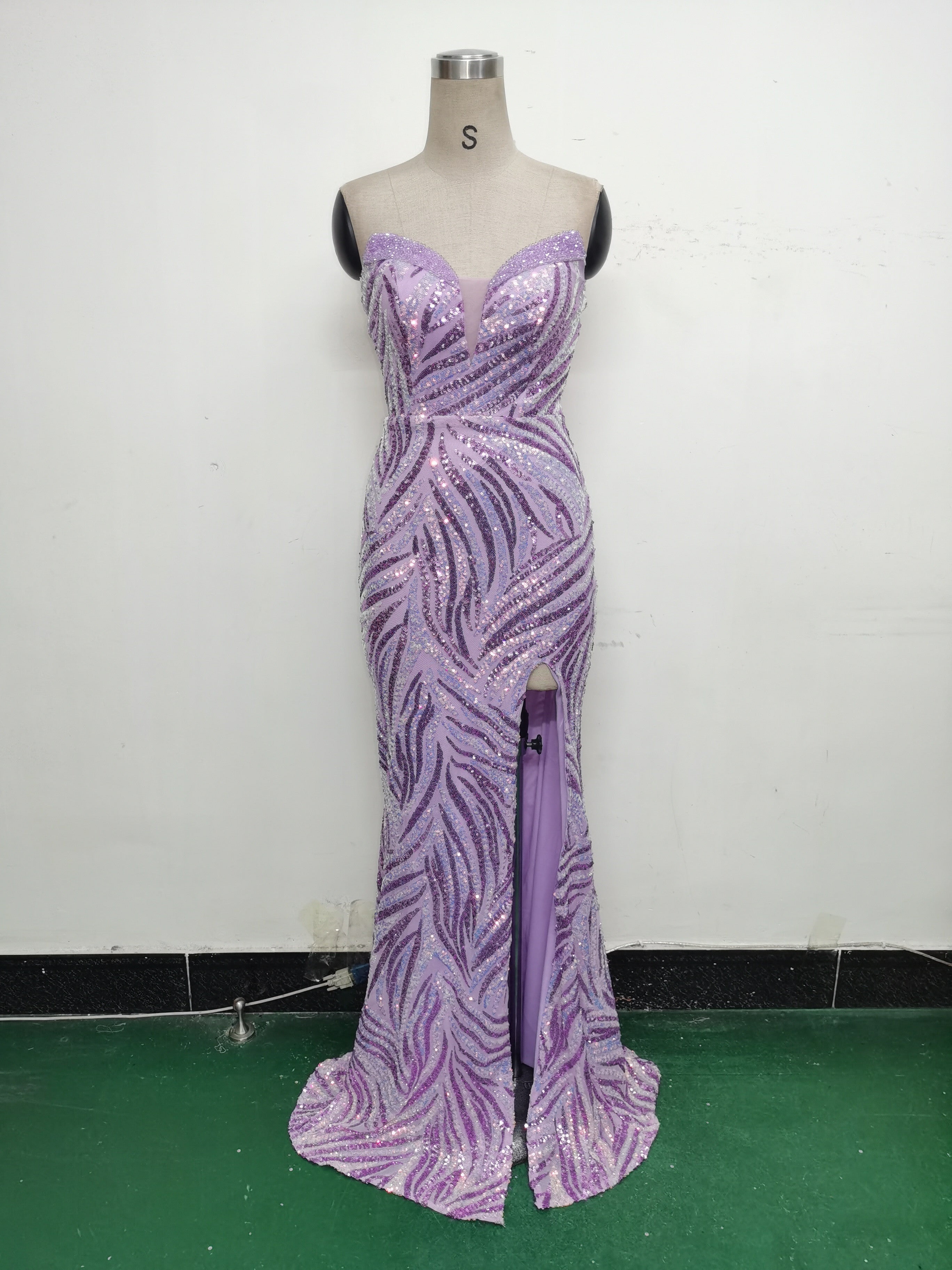 Women Beaded Sequined Wrap Dinner Party Evening Dress 29