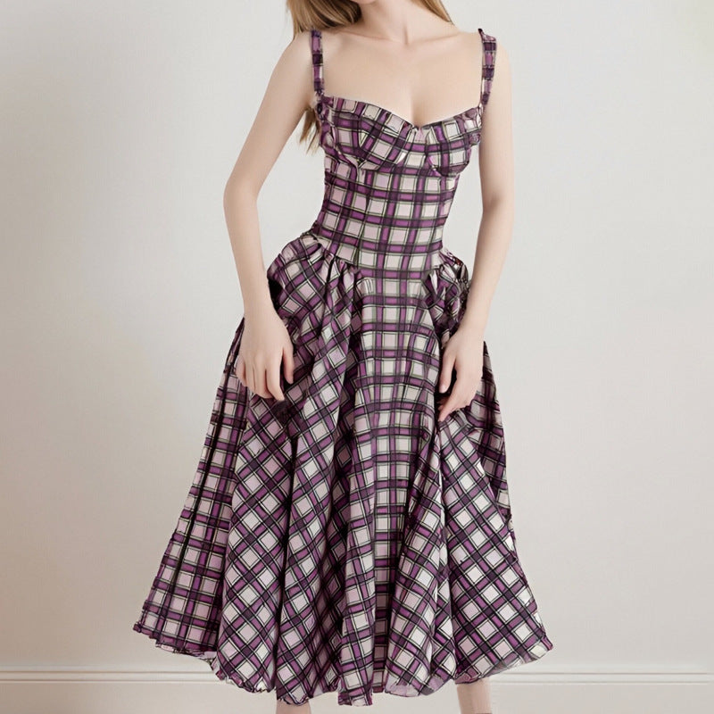 Women Spring Elegant French Retro Strap Dress 16