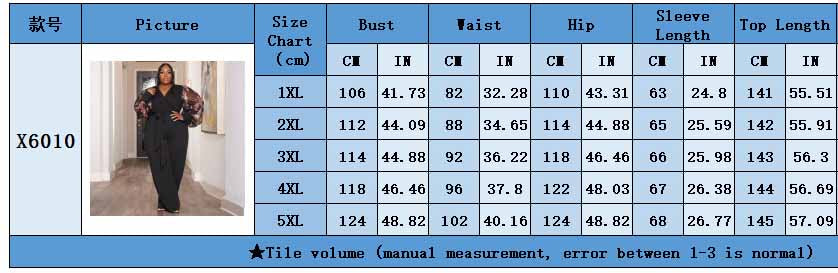 Plus Size Women Summer Mesh Puff Sleeve Wide Leg Jumpsuit 5