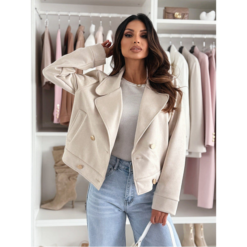 Solid Color Long Sleeve Puff Short Jacket 8