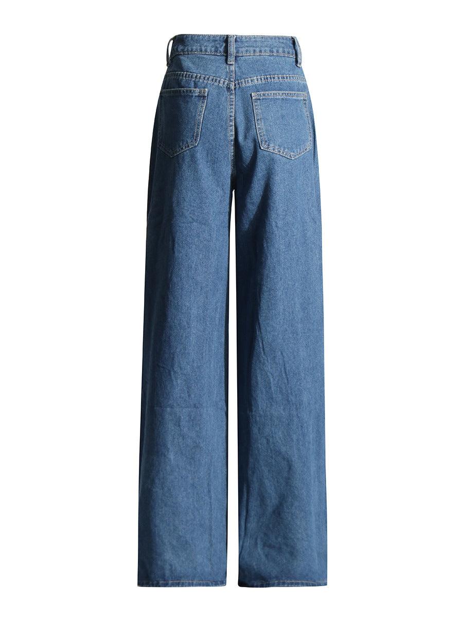 Women fashion hollow heart denim trousers 5
