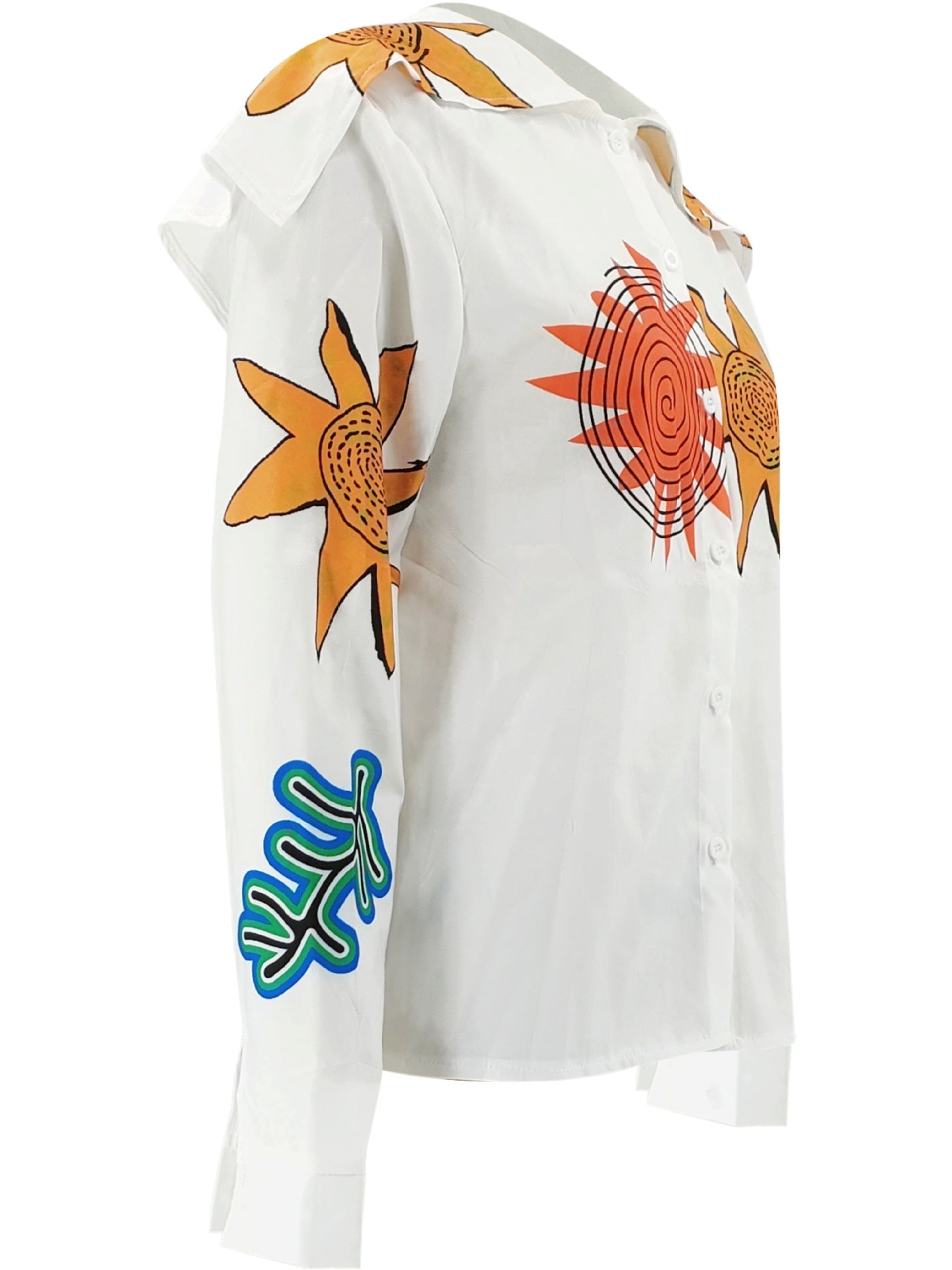 Women's Autumn Winter Print Button Long Sleeve Shirt 9