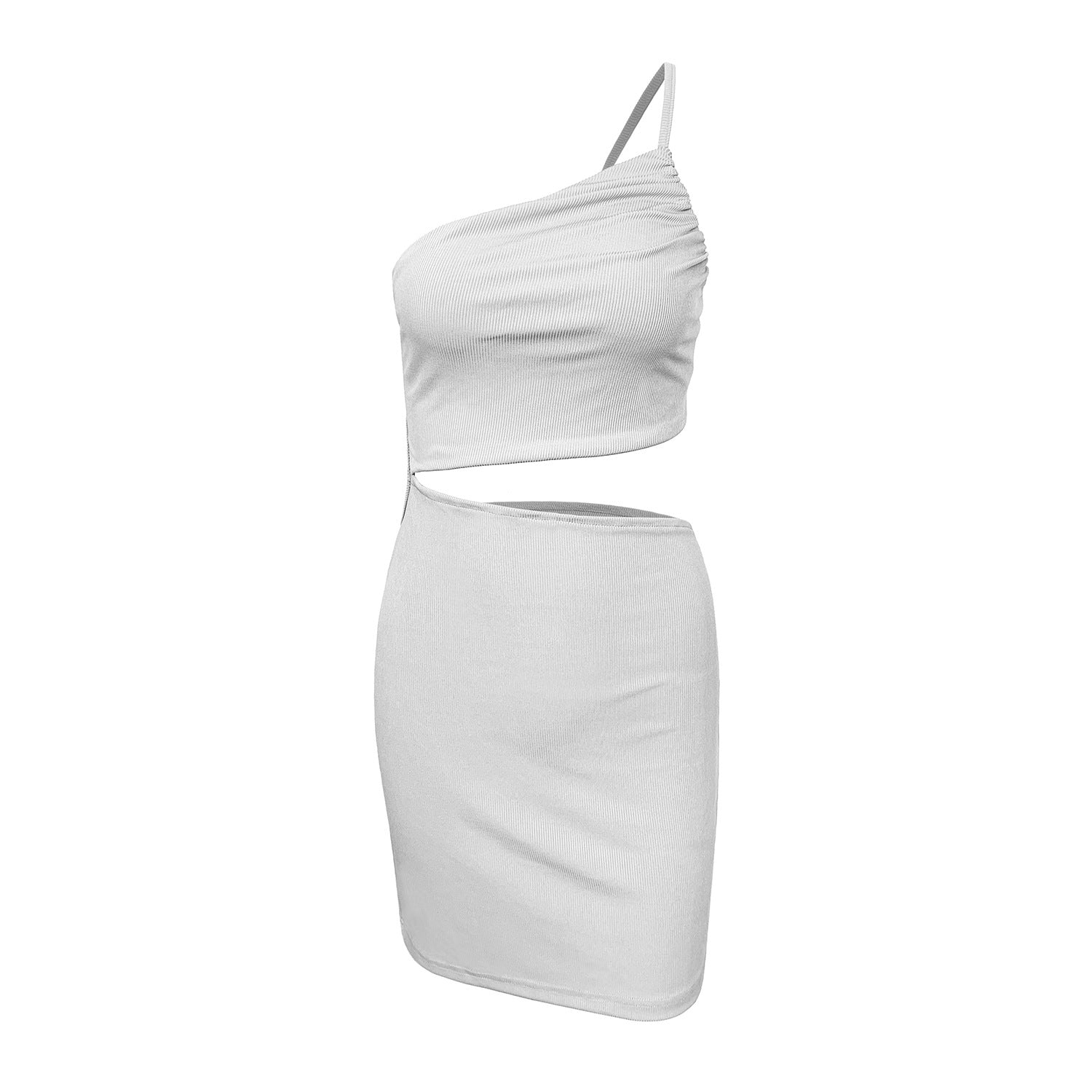Women Summer Cut Out One Shoulder Bodycon Dress
