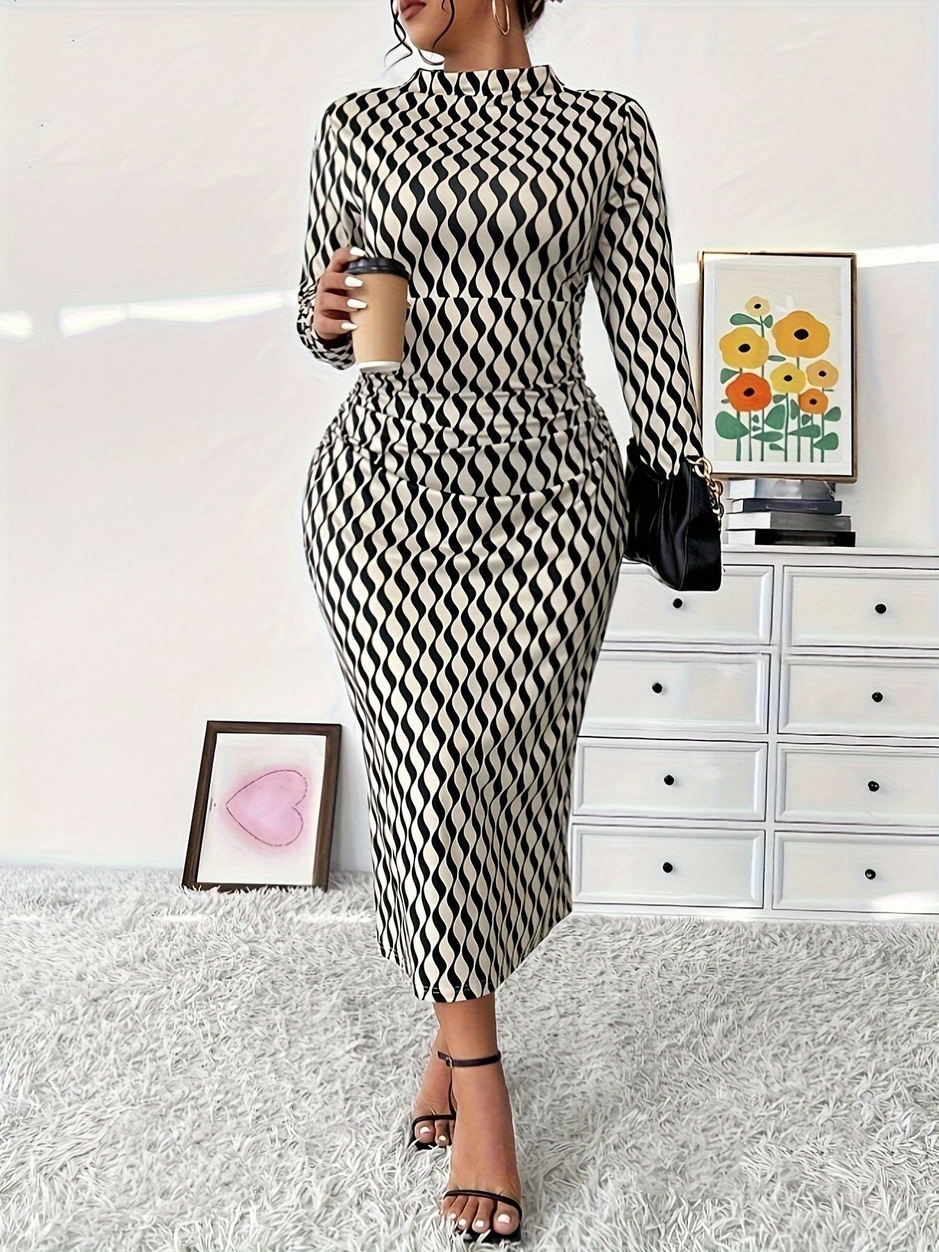Plus Size Women sexy long-sleeved dress 7