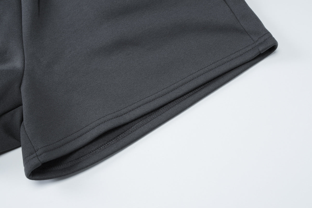 Women Winter Letter Print Long Sleeve Hoodies And Shorts Two-piece Set 13