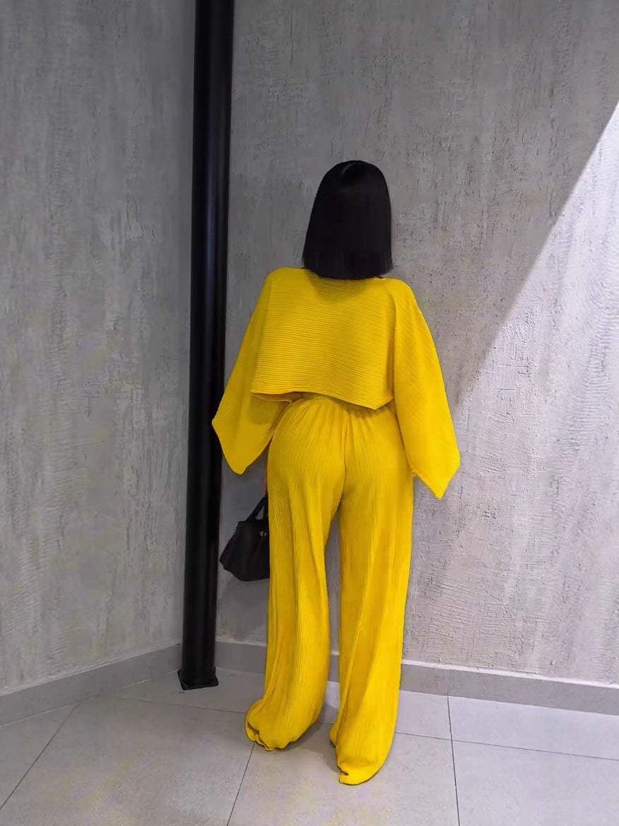 Fashion Women's Autumn/Winter Casual Long-Sleeve Wide-Leg Pants Set 6