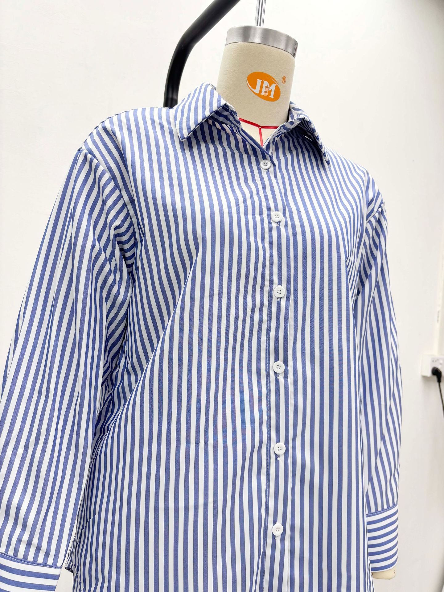 Women African Long-Sleeved Casual Striped Cardigan Shirt and Shorts Two-Piece Set 8