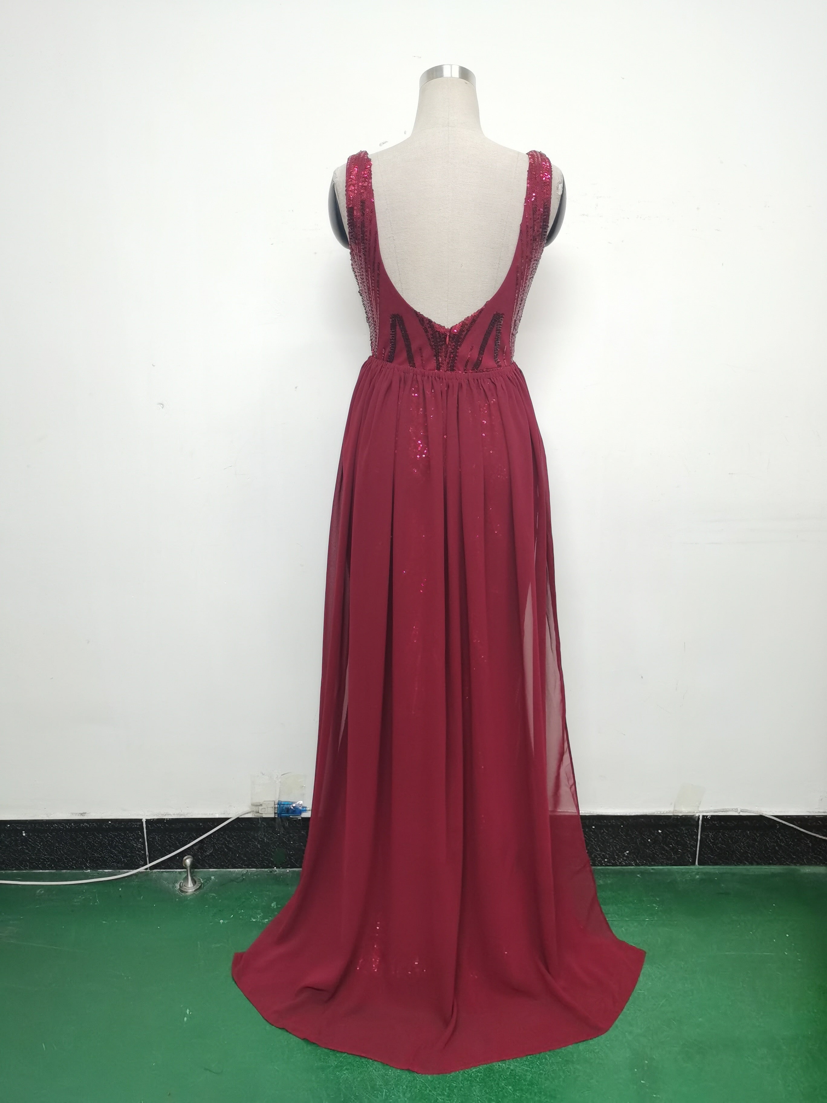 Women Beaded Beaded Sequin Evening Dress 23