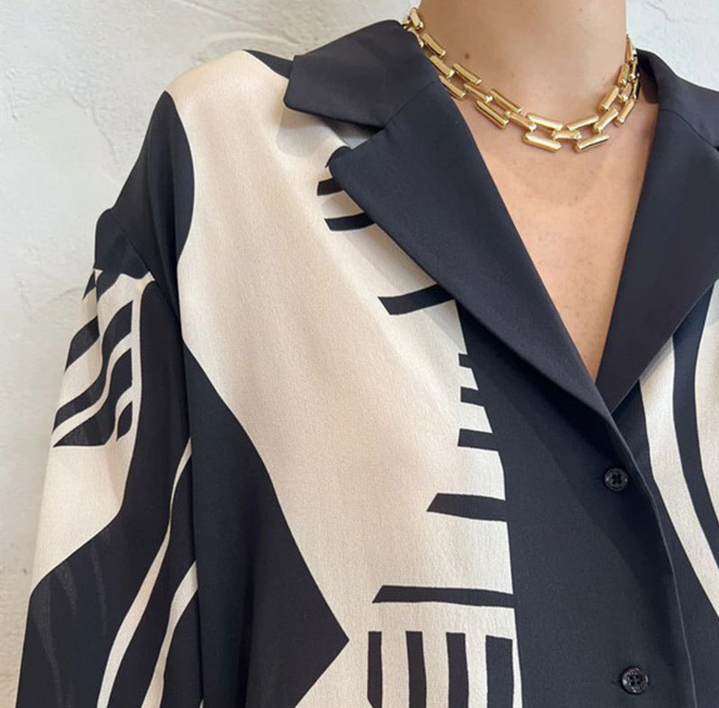 Ladies Fashion Casual Positioning Print Two Piece Pants Sets 6