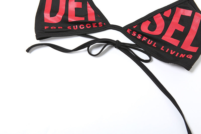 Women Summer Sexy Halter Neck Strappy Top Bodycon Skirt Bikini Two-piece Set 12