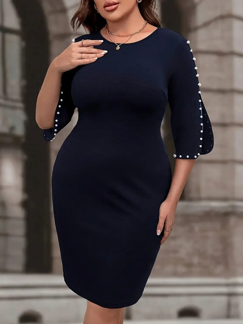 Plus Size Women Pearl Dress