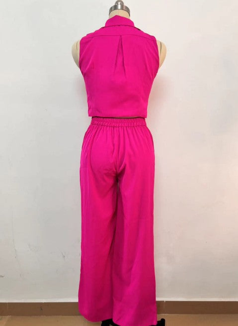 Fashion Casual Suit Women's Sleeveless Summer Shirt Trousers Women's Two-Piece Set 14