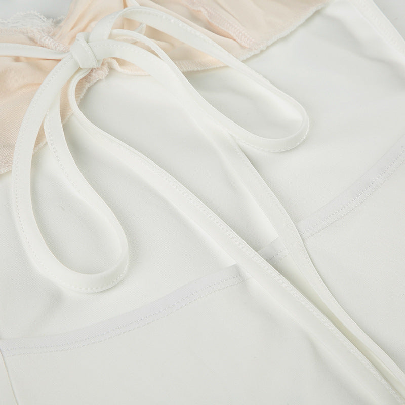 Women Lace Patchwork Sexy Backless Lace Sundress 21