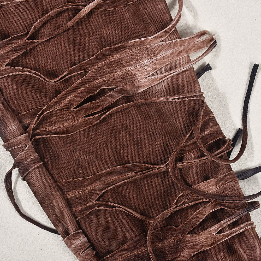 Women Style Tie Dye Tassel Casual Pants 15