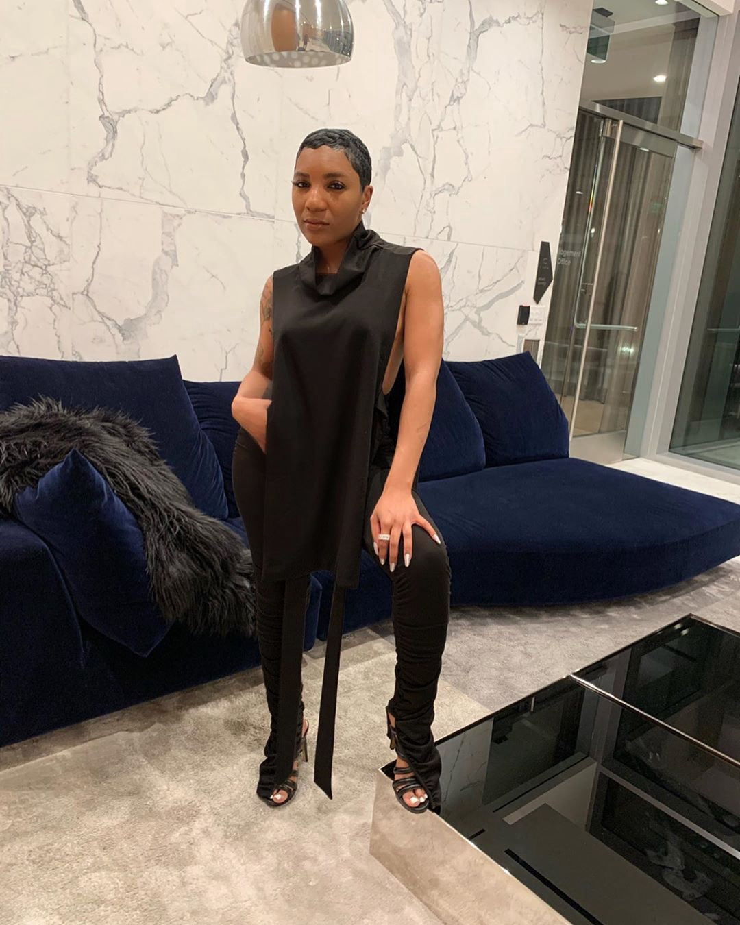 Women's Spring Summer Fashion Sexy Solid Side Lace-Up Two-Piece Pants Set 3