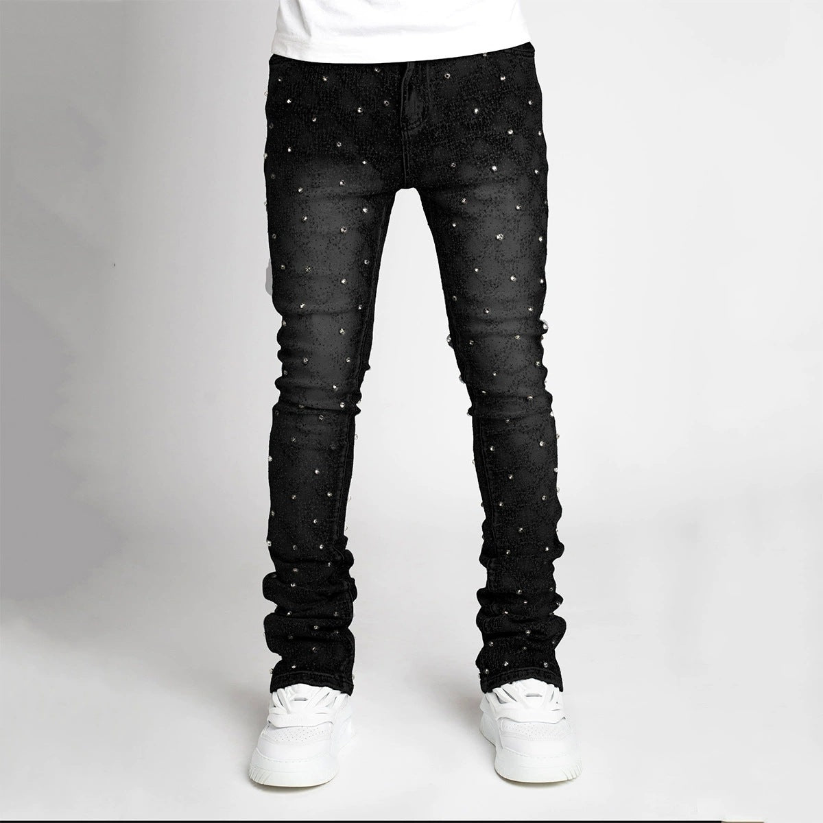 Men's Style Stretch Pearl Denim Straight Pants 3