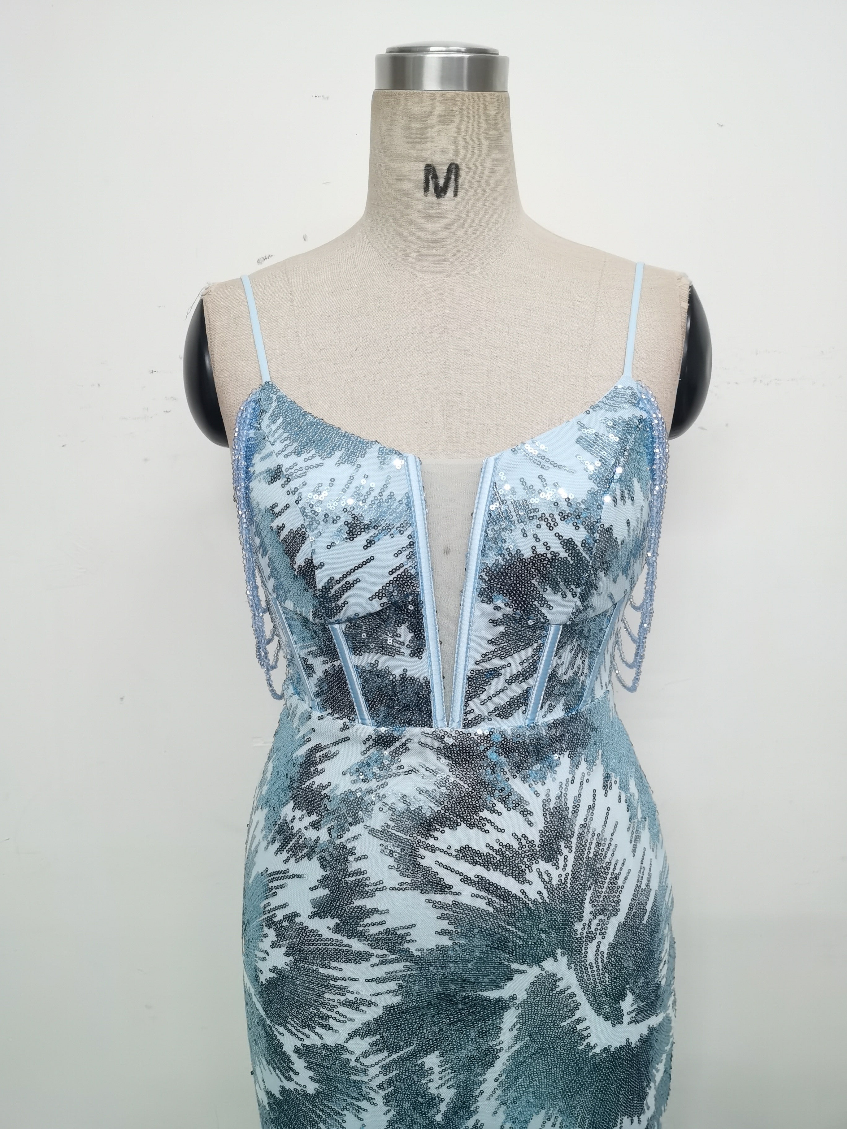 Women cross Lace-Up fishtail evening dress Formal Party evening dress 67