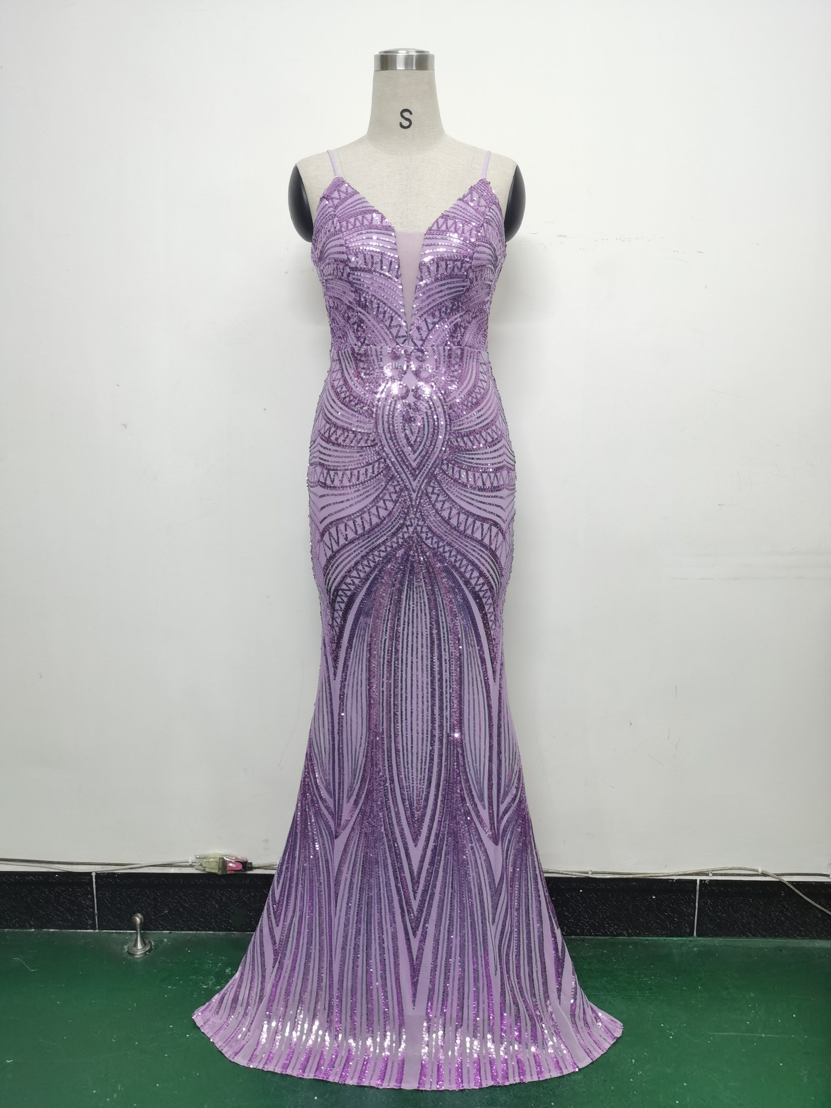 Positioning Flower Sling Party Sequin Dress Long Formal Party Slim Chic Elegant Evening Dress 23