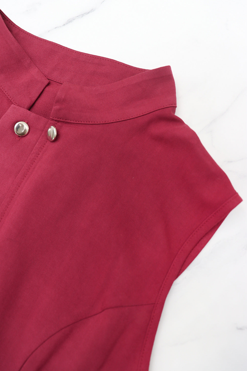 Women's Casual Chic Sleeveless Button-Down Slim Waist A-Line Maxi Dress 7