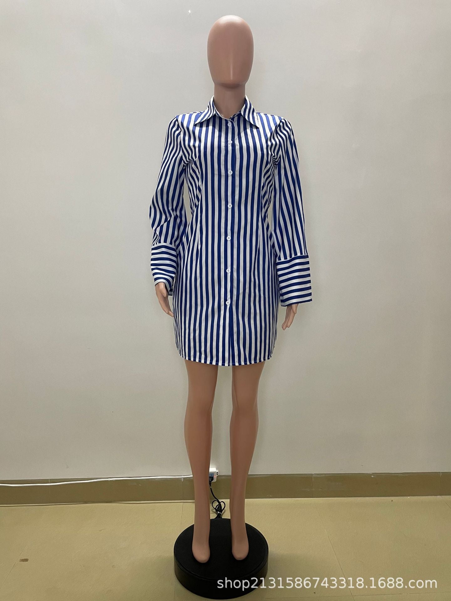 Women's Autumn And Winter Printed Striped Dress 10