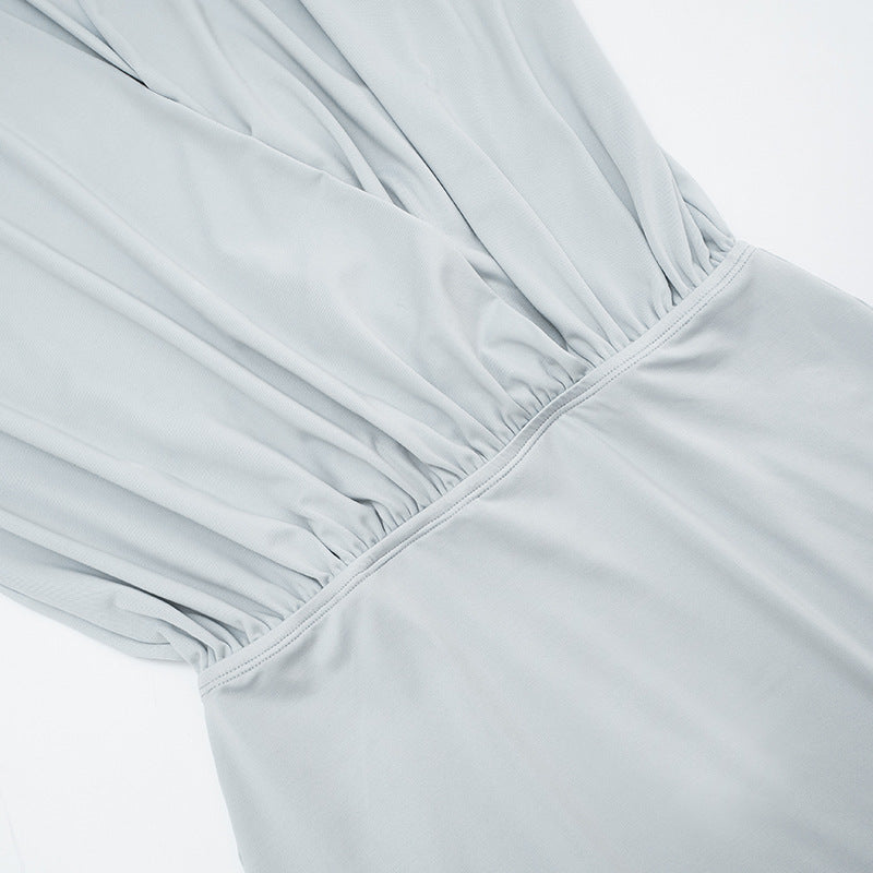 Women's Autumn Street Sexy Deep V Bat Sleeves Long Sleeve Dress 34