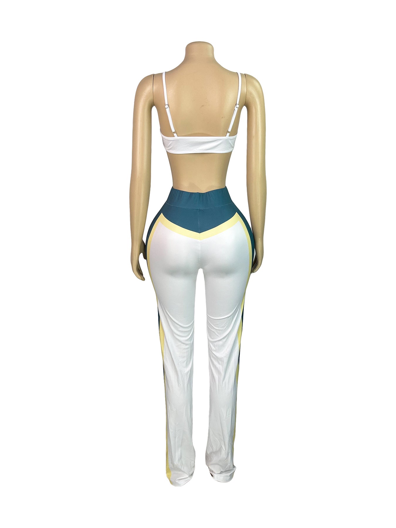 Fashionable Women's Printed Patchwork Long-Sleeve Three-Piece Pants Set 18