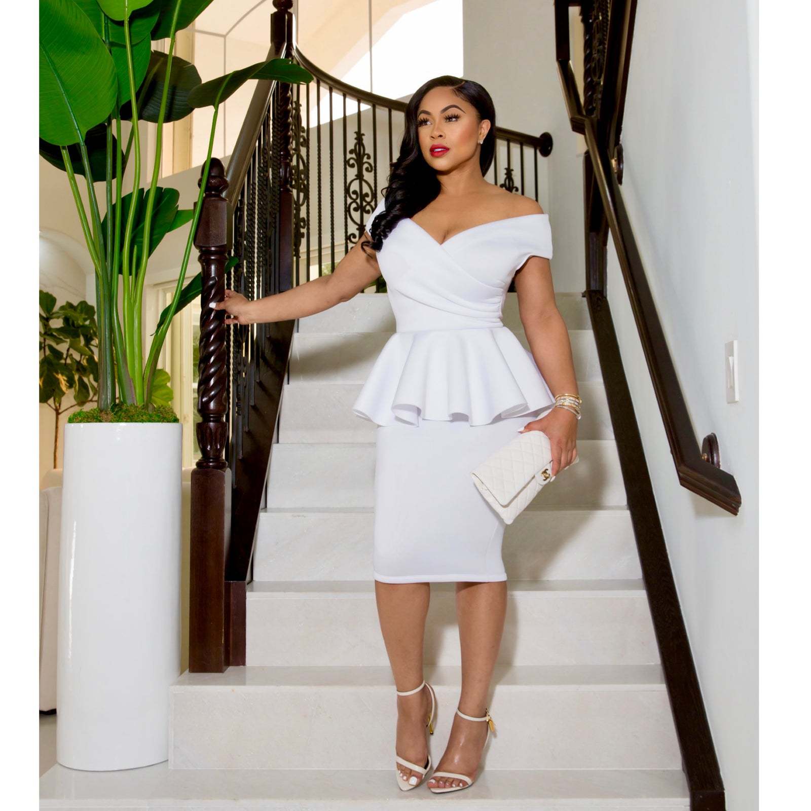 Womens Ol V Neck Sleeveless Bodycon Dress 19