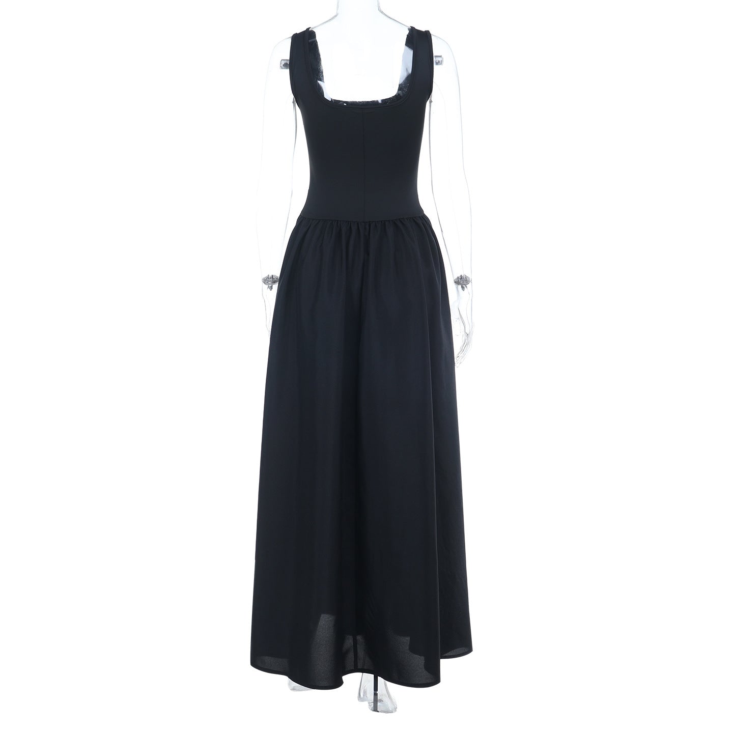Square Neck Sleeveless Dress Women's A-Line Long Dress 8