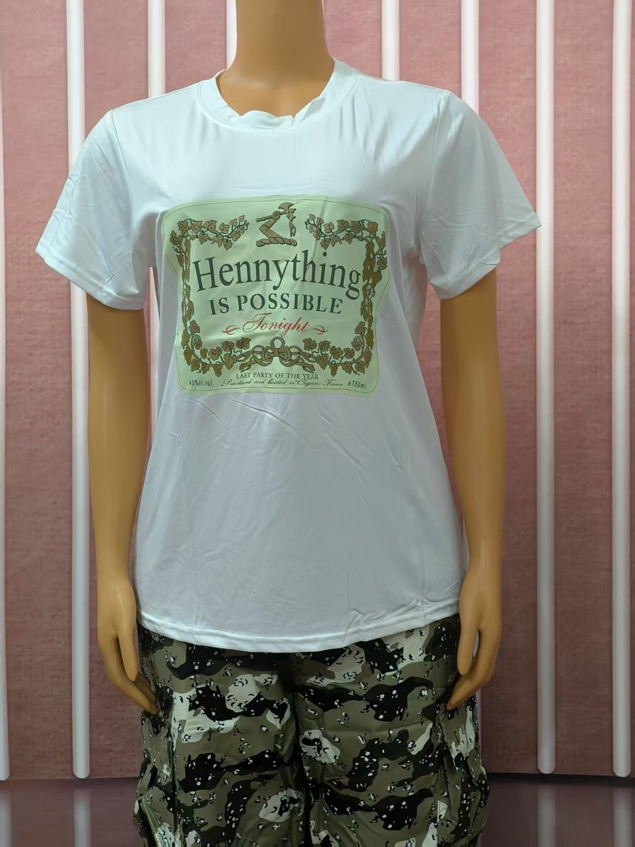 Women Plus Size Round Neck short-sleeved T-shirt camouflage trousers Casual sports Two Piece Set 8