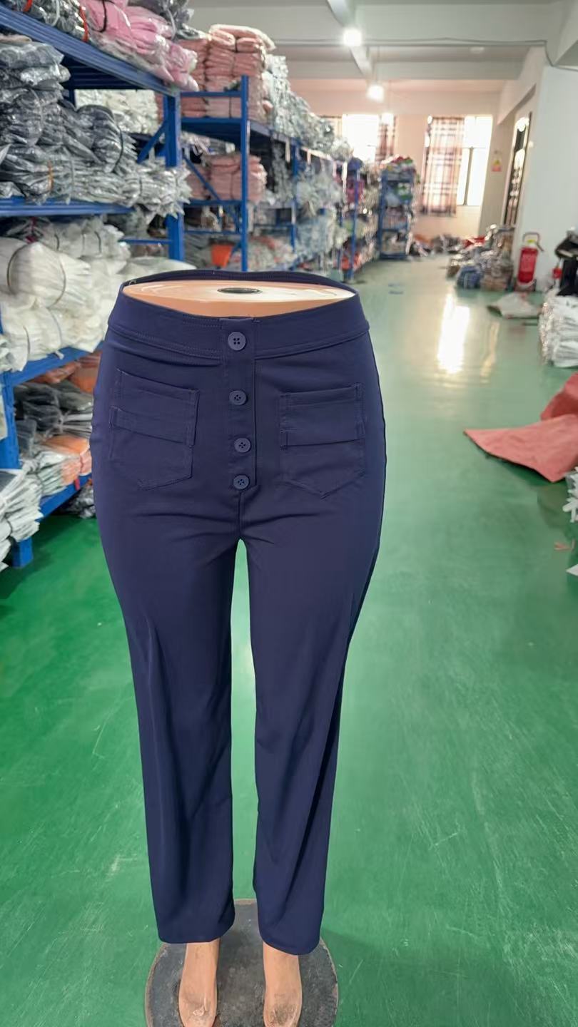 Women Casual Stretchy Pocket Pants 16