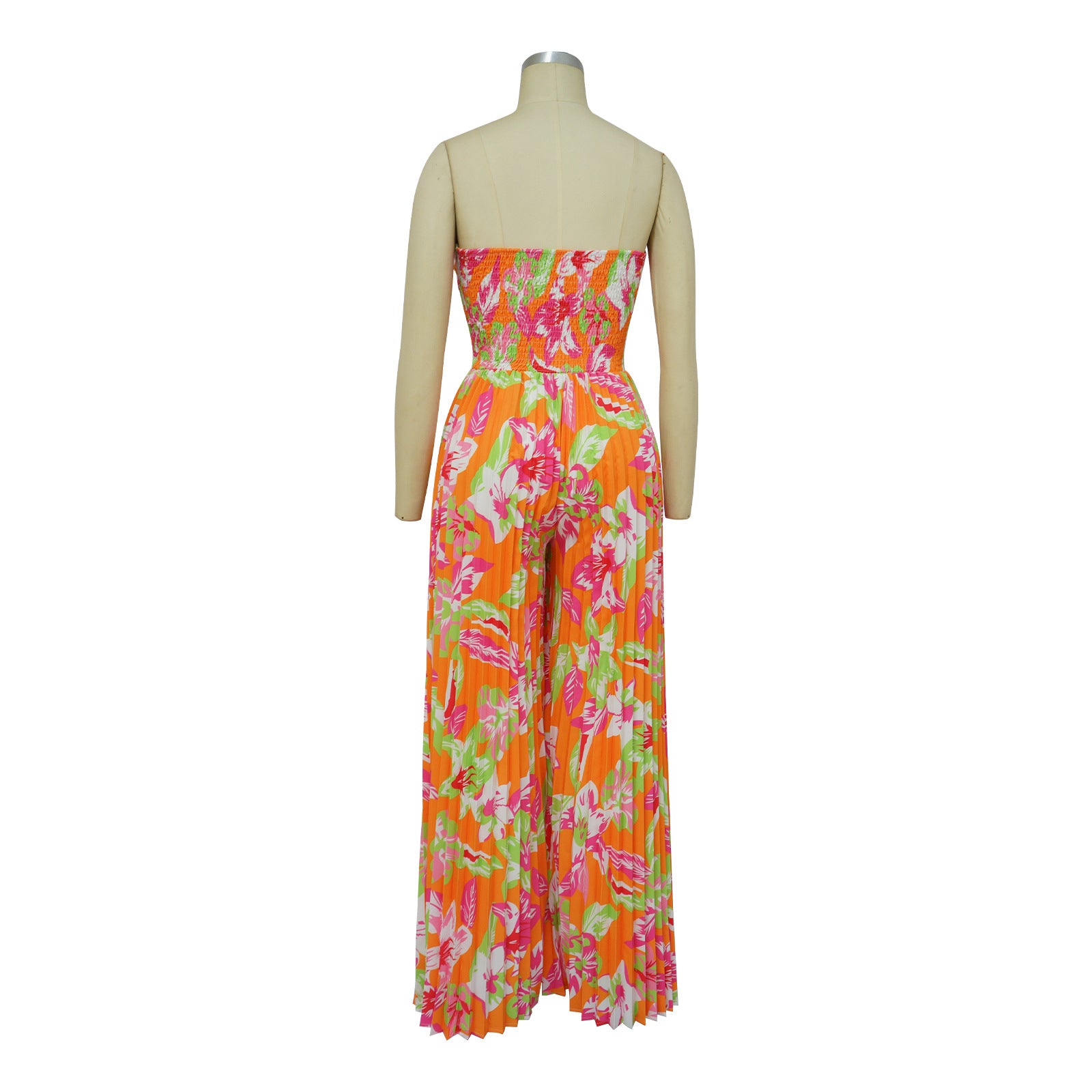 Fashion Ladies Summer Sexy Low Back Print Wide Leg Jumpsuit 17