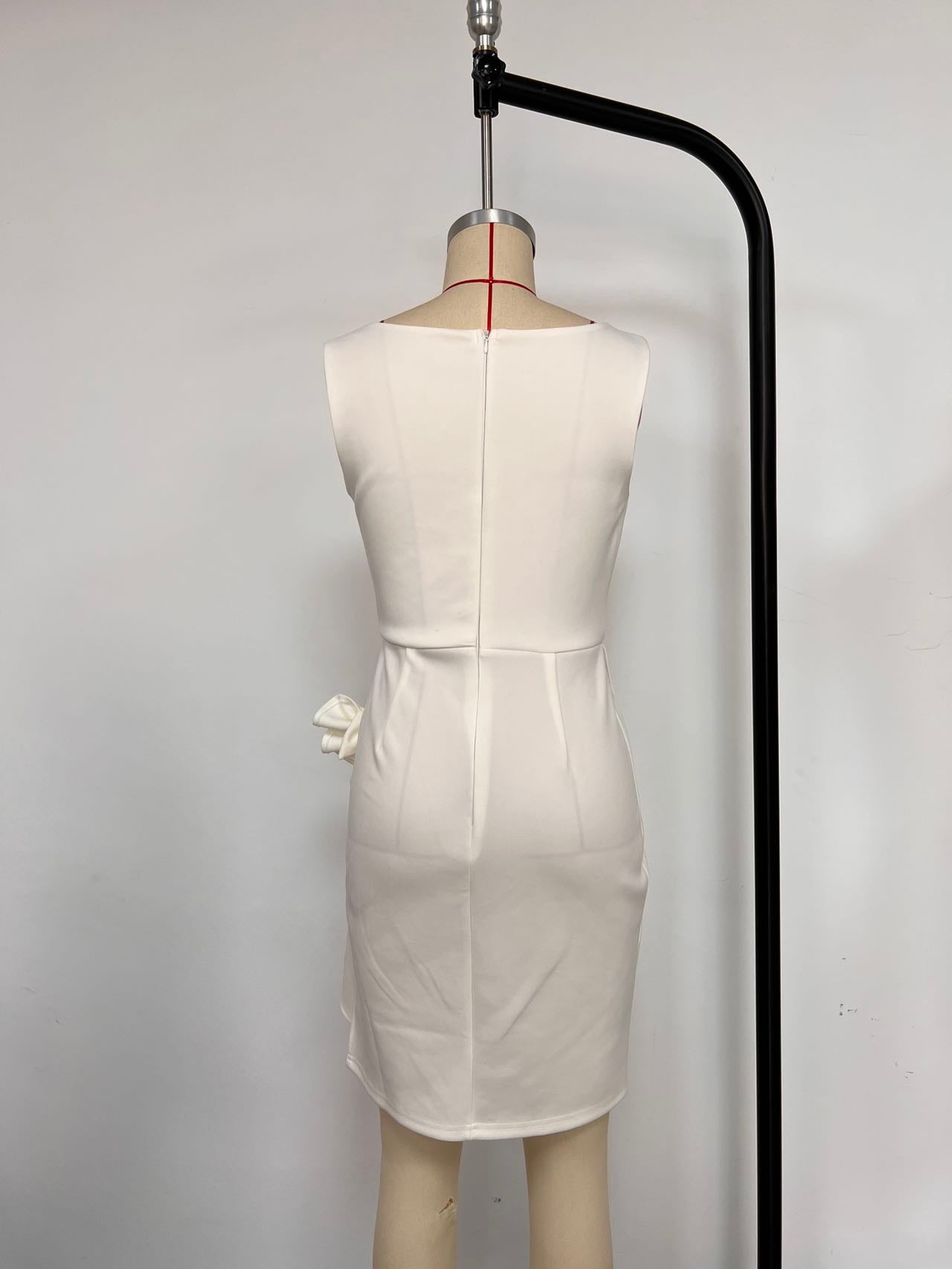 Spring Summer Fashion Sexy Sleeveless Low Back High Slit Dress 9