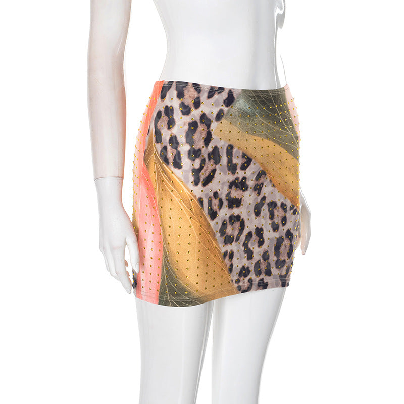 Women Spring/Summer Sexy Leopard Print Bodycon Skirt 14