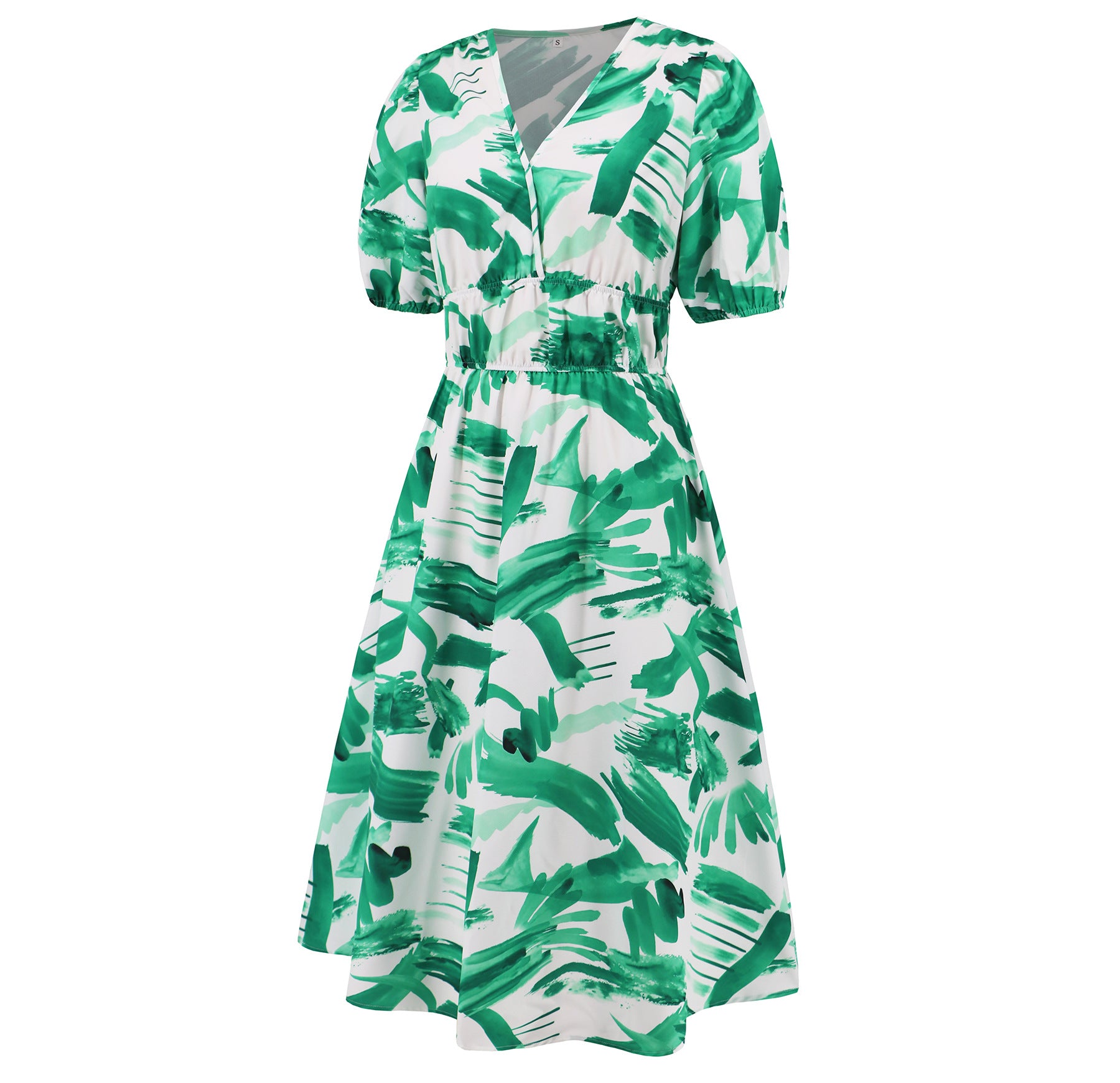 Summer Women's V-Neck Bohemian Print A-Line Dress 19