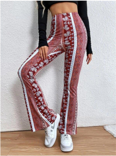 Bohemian Printed High Stretch Tight Fitting Sexy Casual Pants 12