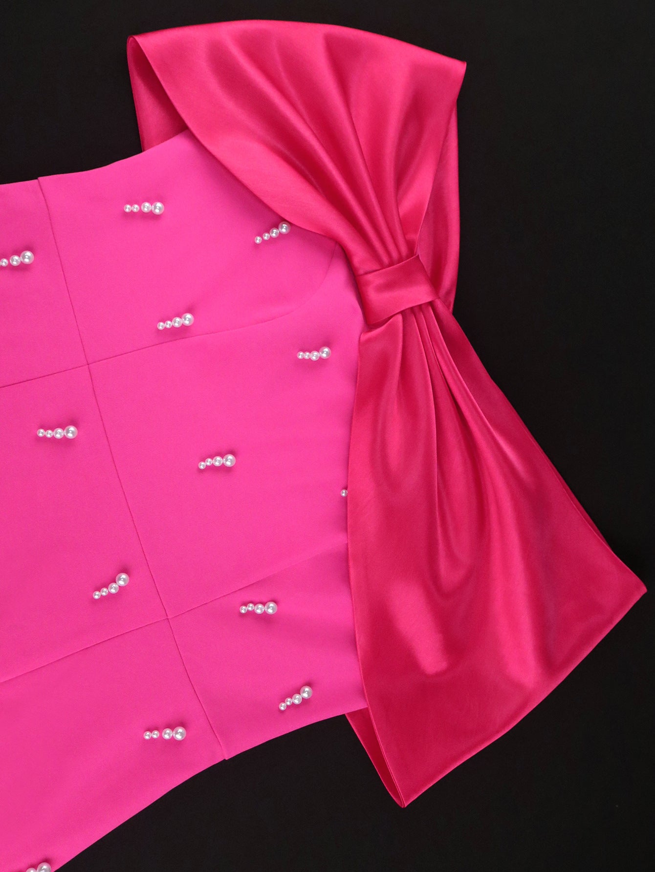 Spring Summer Bow Off Shoulder Beaded Party Cocktail Dress 10