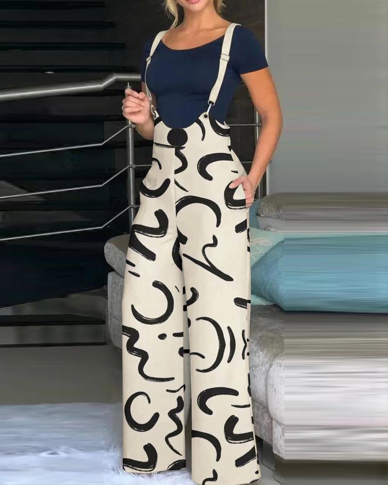 Women's fashion print jumpsuit overalls 10