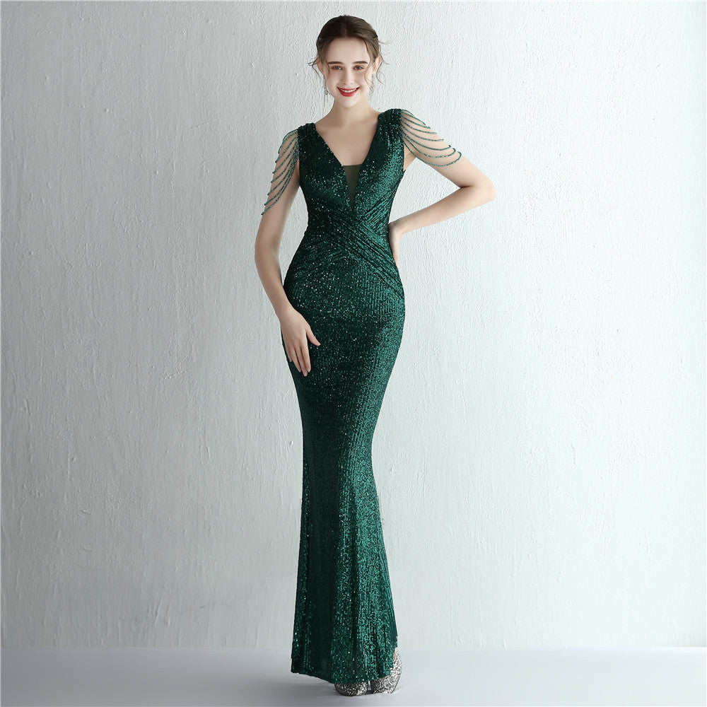 Women Sequin Sequin Long Evening Dress 18